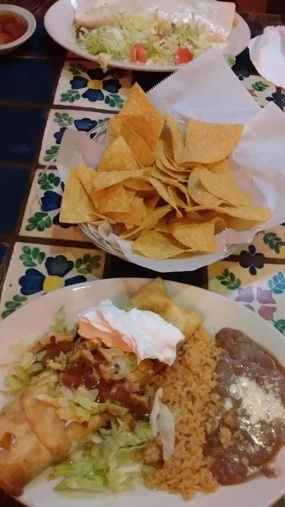 Shrimp Chimichanga and Burrito Fajita